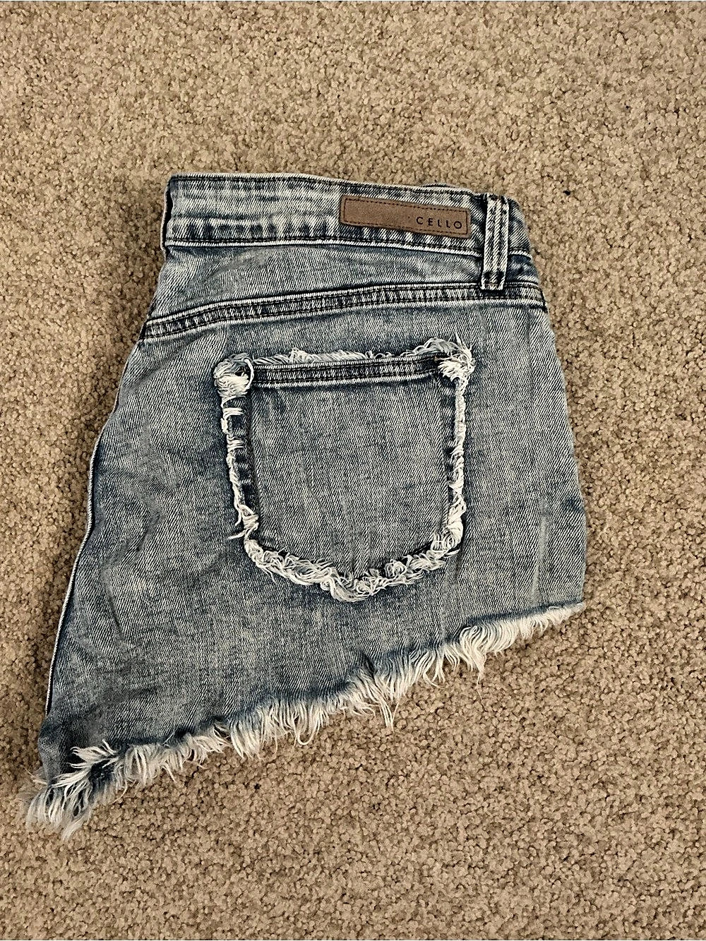 Cello Distressed Denim Cutoff Shorts in Blue - Picture 2 of 4